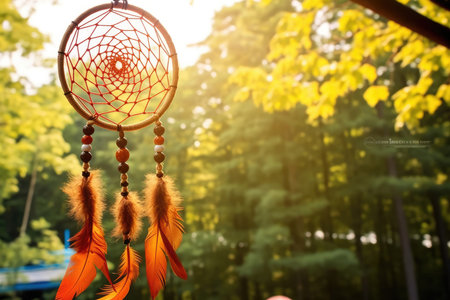 Symbol woman native feather catcher background luck indian dreamcatcher beauty dream forest natureの素材