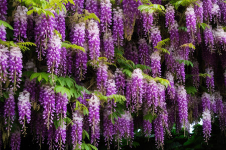 Purple flower wisteria blossoming floral plant tree nature gardening blooming springの素材