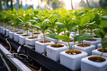 Growth spring fresh young agricultural vegetable green plant leaf gardening nature grow seedlingの素材