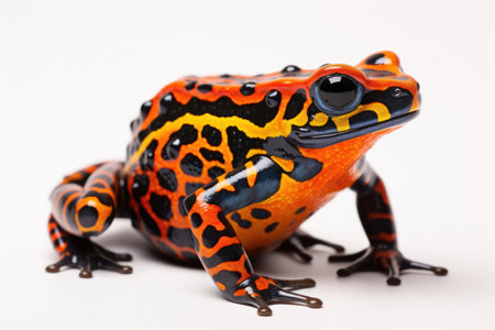 Exotic isolated frog pet amphibian wildlife nature macro animal species background whiteの素材