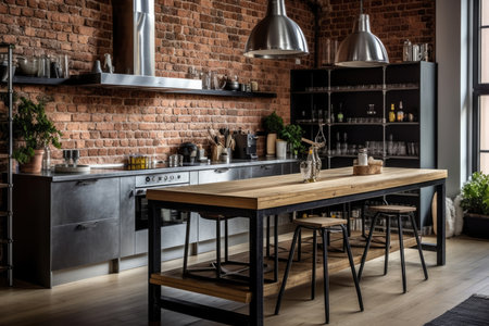 Decor house modern wall apartment interior room design furniture table home kitchen styleの素材