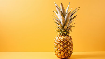 Fruits organic exotic pineapple food sweet green healthy summer tropical ripe backgroundの素材