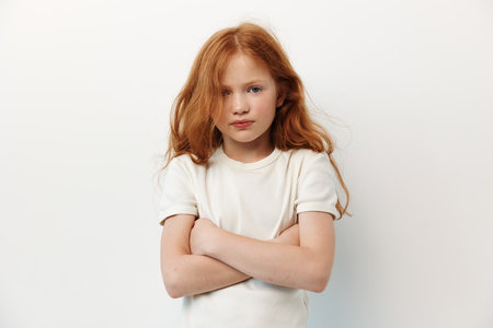 Sad face childhood girl kid unhappy person female children expression upset young portrait little