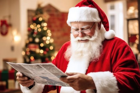 Beard celebration red winter santa men senior holiday person claus christmasの素材