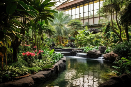 Gardening beautiful green nature landscape stone plant water park tree tropicalの素材