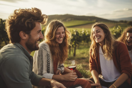 Summer lifestyle fun young friends together happy group person friendshipの素材