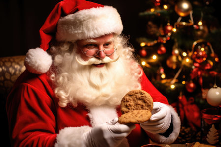 Winter man red merry claus eve xmas senior holiday beard santa christmas male matureの素材