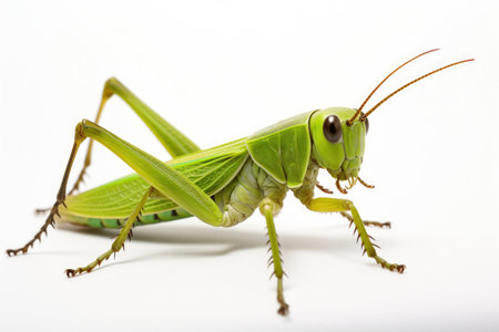 Background insect macro isolated green grasshopper whiteの素材
