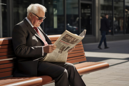 Elderly man old lifestyle caucasian person sitting male mature outdoors adultの素材