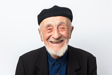 Men face mature adult male portrait isolated old senior caucasian person elderlyの素材