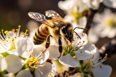 White garden insect flower pollen bee macro nectar blossom honey natureの素材