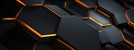 Background element gold design digital geometric abstract modern template dark black business futuristicの素材