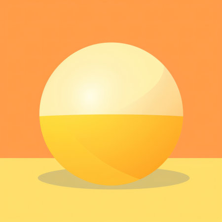 Abstract Summer Sunset: Bright Colors, Geometric Shapes, and Shining Sun on Orange Sky.の素材
