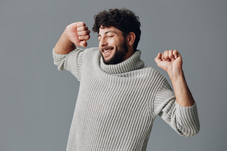 Casual man person expression attractive guy young happy male portrait background adultの写真素材