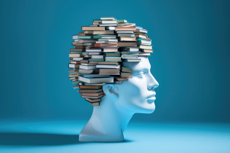 Education idea school literature concept library knowledge book study headの素材
