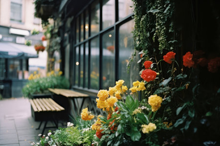 Colorful Floral Paradise: Vibrant Blooming Tulips in a Botanical Gardenの素材