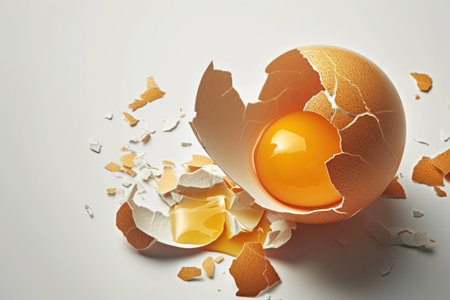 Organic Egg, Fresh and Wholesome: Nutritious Breakfast Protein on a Wooden Kitchen Backgroundの素材