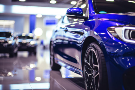 Modern Automobile Showroom: A Bright and Expensive Business Center for Car Buyersの素材