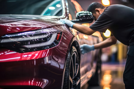 Service man industry car transportation worker auto business automobile vehicle personの素材