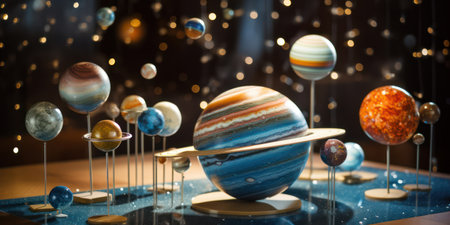 Stellar System: A Celestial Dance of Planets in the Vast Cosmosの素材