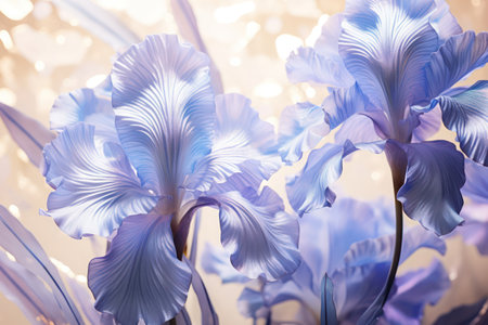 Natures Floral Symphony: A Vibrant Blossom of Iris Grace and Beauty, Blooming in a Botanical Gardenの素材