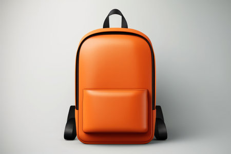 Fashionable Leather Backpack on White Background: Modern School Bag Designの素材