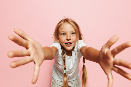 Little Fashionista: A Portrait Collection of Trendy and Cute Schoolgirls Showing Their Style and Excitementの写真素材