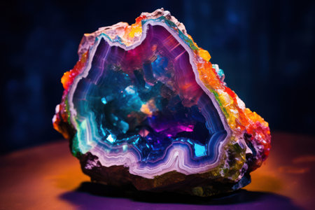 Crystal Stone: A Raw Amethyst Jewel of Natures Precious Beauty on Violet Backgroundの素材