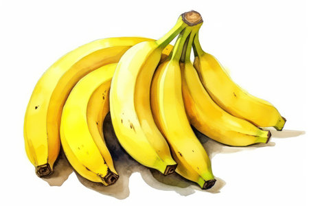 Juicy, Ripe Bananas on Fresh, Green Background: a Vibrant Tropical Snack for a Healthy Diet.の素材