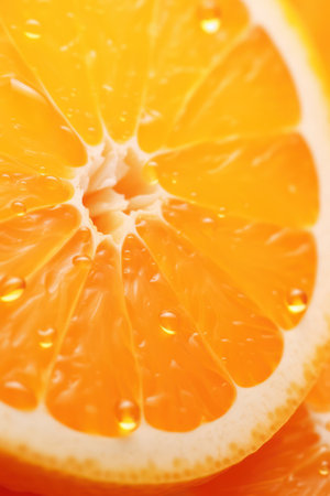Juicy, Fresh Oranges: A Vibrant and Refreshing Slice of Natures Bounty, Full of Healthy Sweetness, on a Bright and Exotic Background.の素材