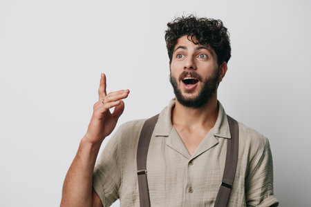 Male man happy casual young attractive adult background isolated portrait guy person handsomeの写真素材