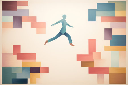 Dynamic Athletic Jump: A Young Man Achieving Success in Sport and Fitnessの素材