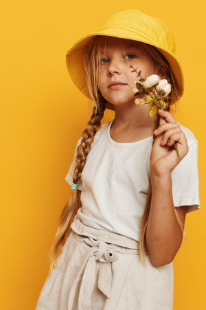 Joyful Moments: Capturing the Beauty of Childhood in the Summer Sunの写真素材