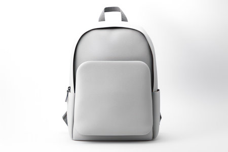 Modern Leather Backpack: Fashionable White Bag for Stylish Travelの素材