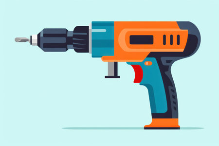 Powerful Icon of Flat Technology: Professional Repair Tools for Construction Workの素材