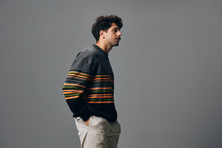 Man face handsome portrait hipster smile fashion