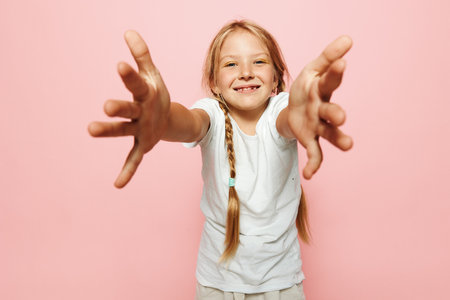 Charming Moments of Young Girls: A Collection of Cute, Stylish, and Happy Preteens Embracing Their Unique Fashion Senseの写真素材