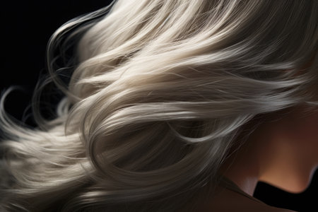 Beauty woman healthy female haircut fashion long care shiny hair blond salon stylingの素材