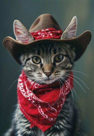 Funny Striped Kitty with Curious Grey Eyes Relaxing on a White Fur Backgroundの素材