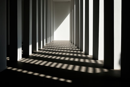 Design white abstract wall corridor background empty light inside floor interior architectureの素材