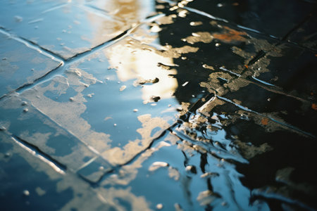 Natures Rhythm: A Tranquil Water Symphony on Textured Blue - A Beautiful Abstract Reflection of Seasonsの素材