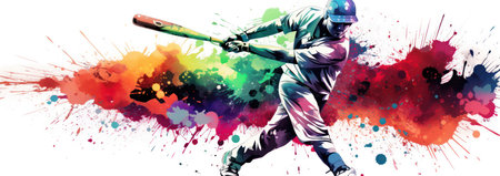 Competitive Sports Player Illustration: Athletes Action on Background of a Silhouette Match.の素材