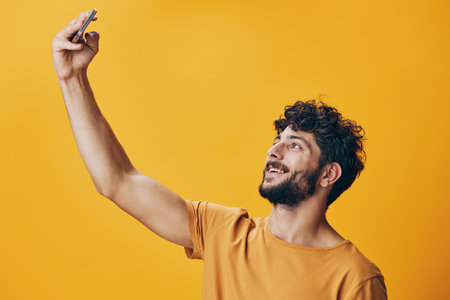 Human man guy adult background person portrait happy face young white gesture isolated