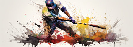 Silhouette Champion: Action-packed Baseball Game with Team of Athletes in Stadiumの素材