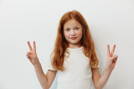 Cute young children childhood little gesture hair girl kid person funny female
