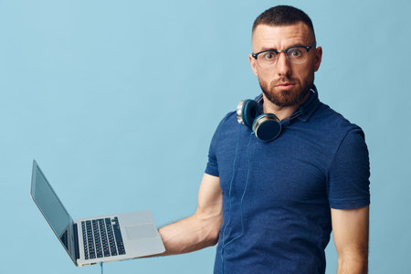 Business men businessman laptop men caucasian working computer adult technology person