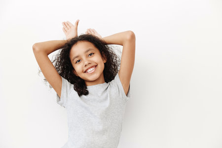 Woman cheerful girl one smile happy female woman happiness portrait young background person cute girlの写真素材