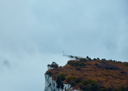 Scenic View of Cloudy Day in the French Alps with Trees and Mountains in AlpesdeHauteProvence, Franceの写真素材