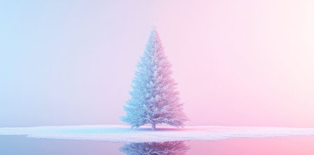 Winter tree, snow, frost, cold atmosphere, serene landscape with pastel colors, minimalist design, evokes tranquility and peace in nature s beauty A beautiful winter sceneの素材