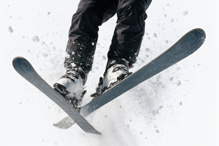 Explosive Leap of Skier â Extreme Winter Sports and Mountain Adventureの素材